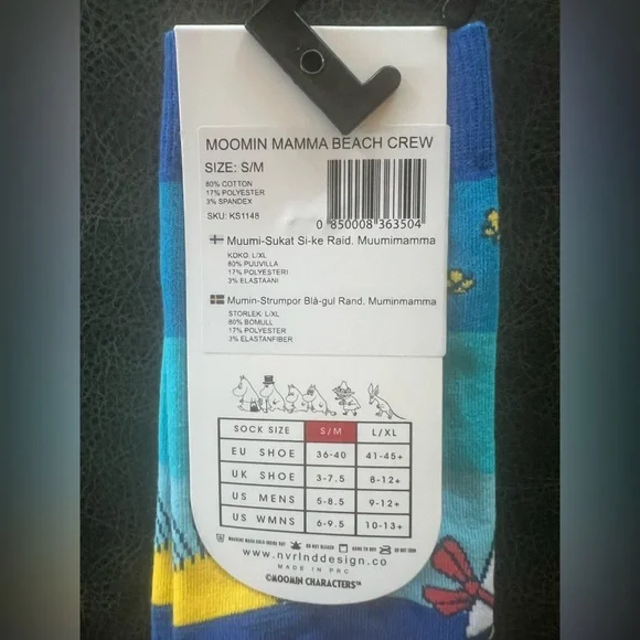Moomin Mamma Crew Socks Women’s Size S-M - Picture 5 of 6